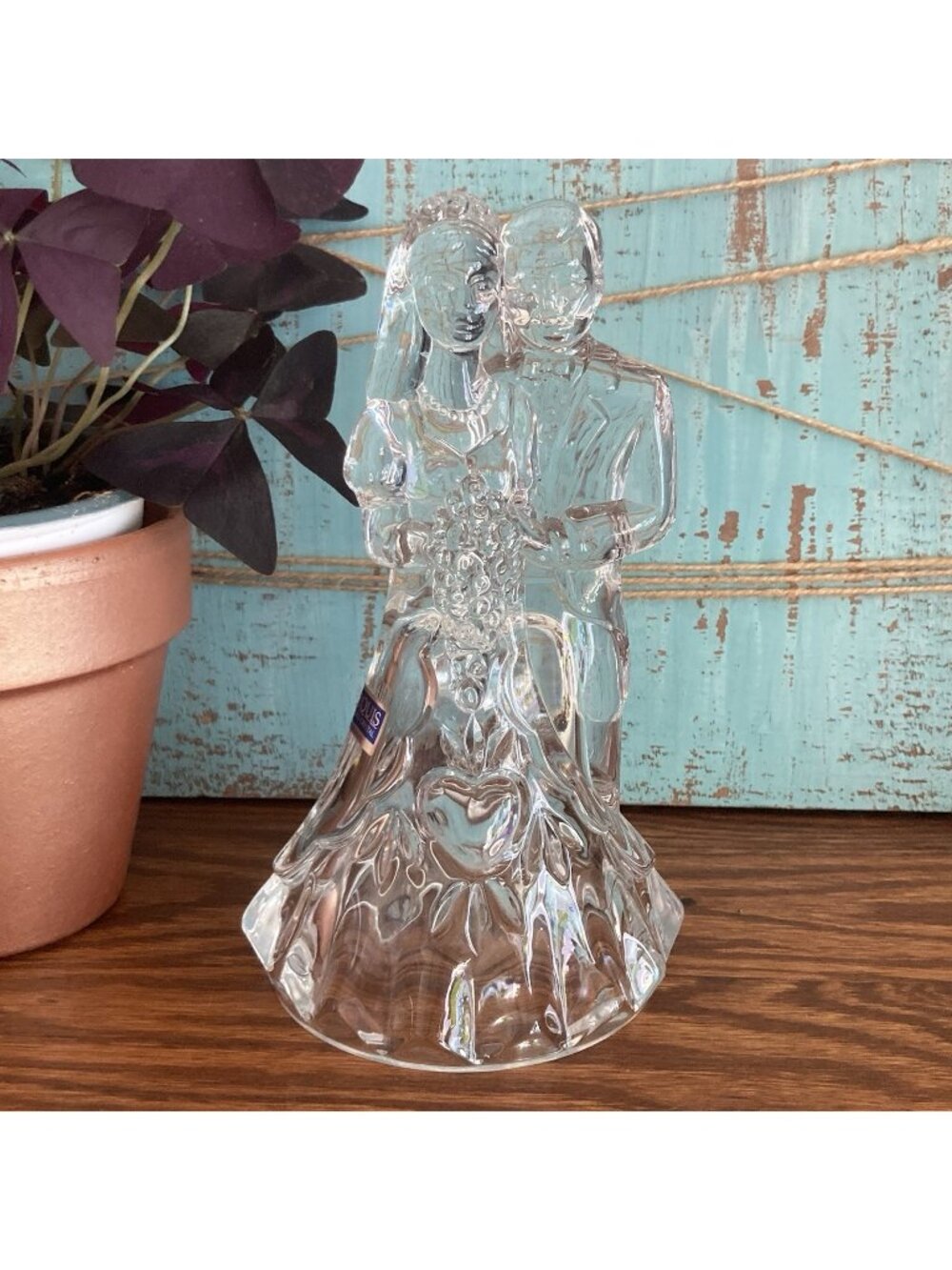 Waterford Crystal Bride and Groom Wedding Couple Figurine Cake Topper